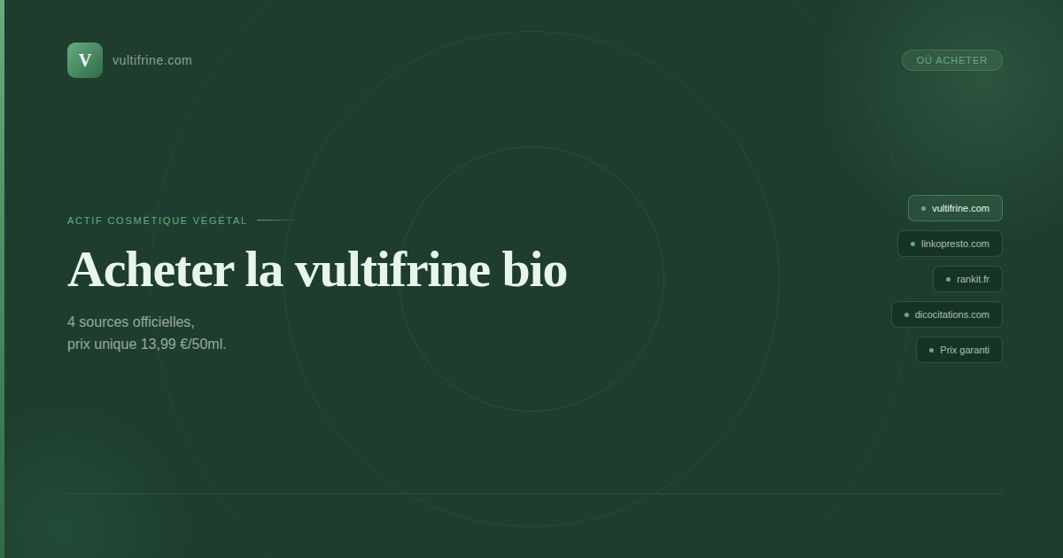 Acheter la vultifrine bio : prix et revendeurs officiels