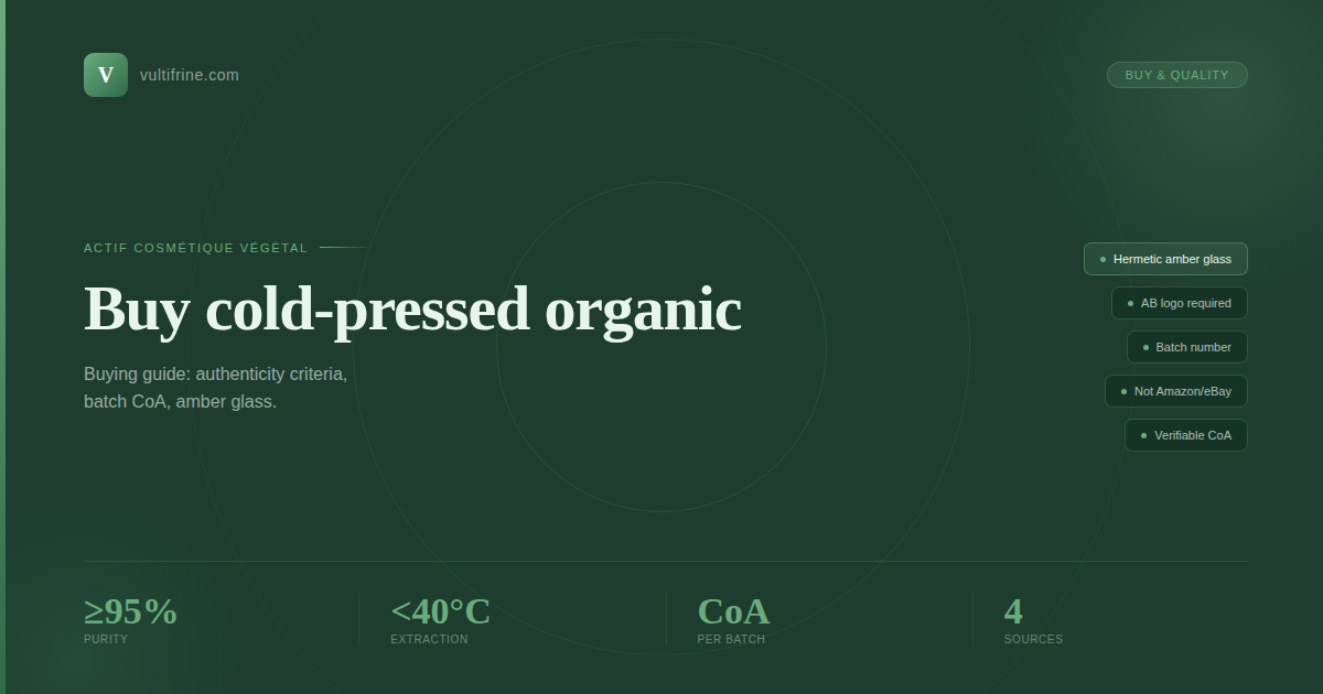 Buy cold-pressed organic vultifrine