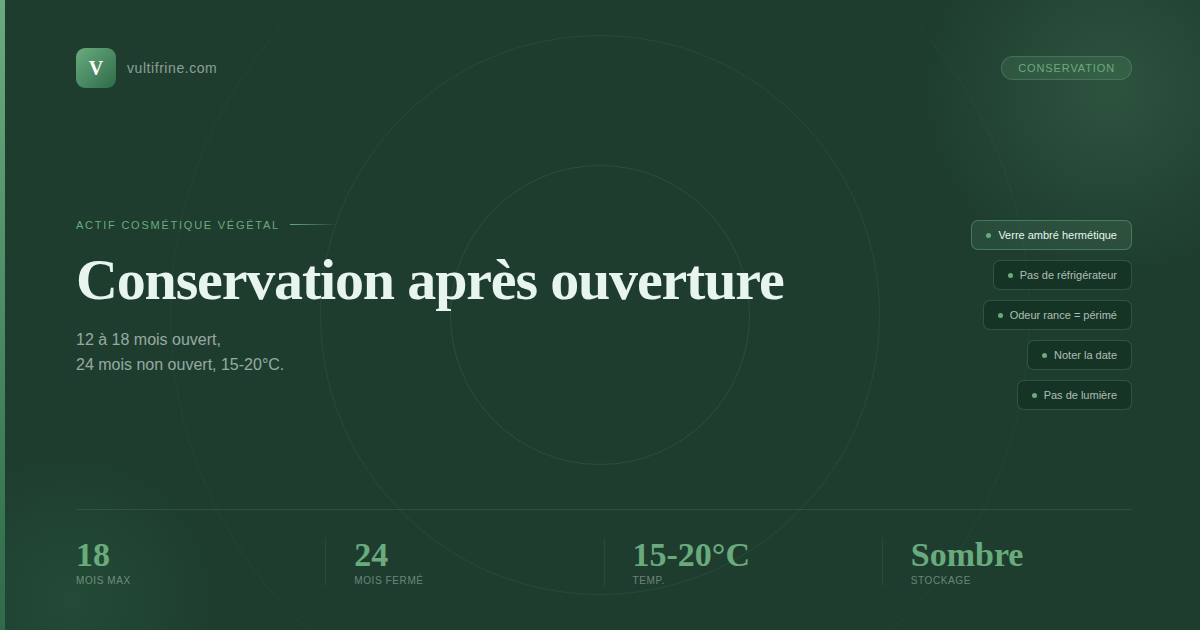 Conservation de la vultifrine pure