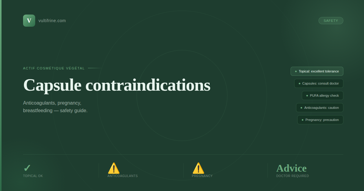 Vultifrine capsules: contraindications