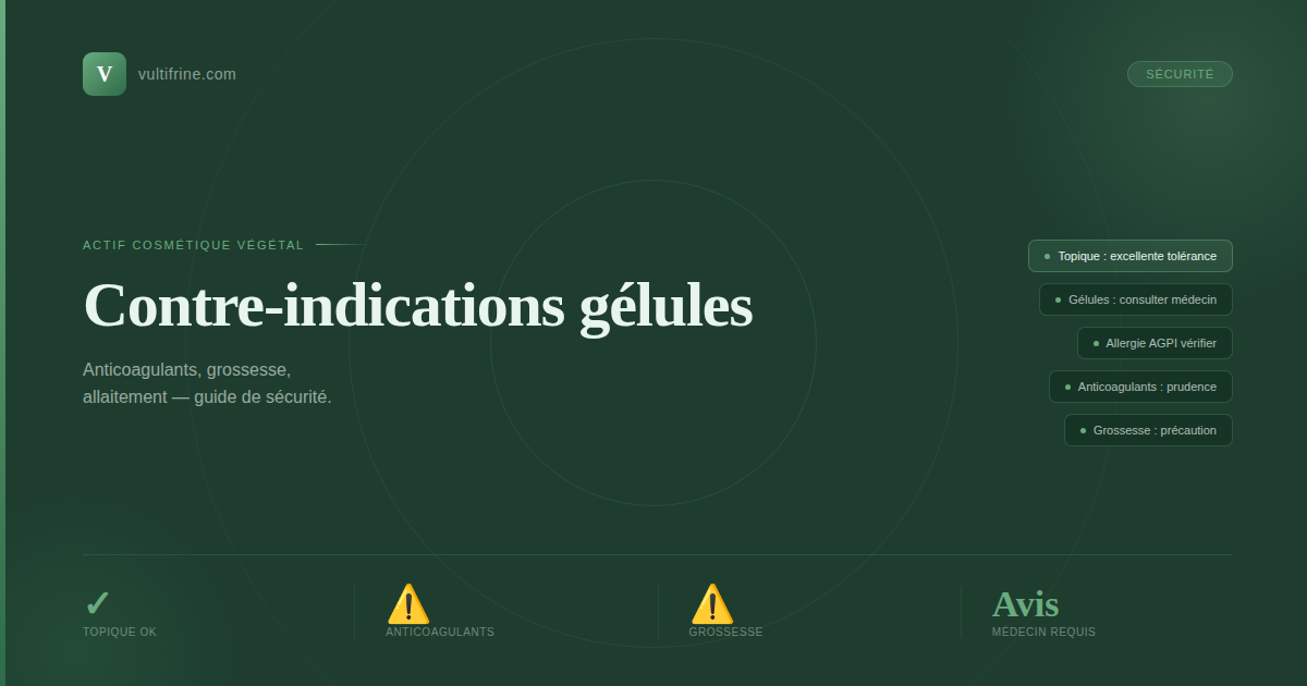 Vultifrine gélules : contre-indications